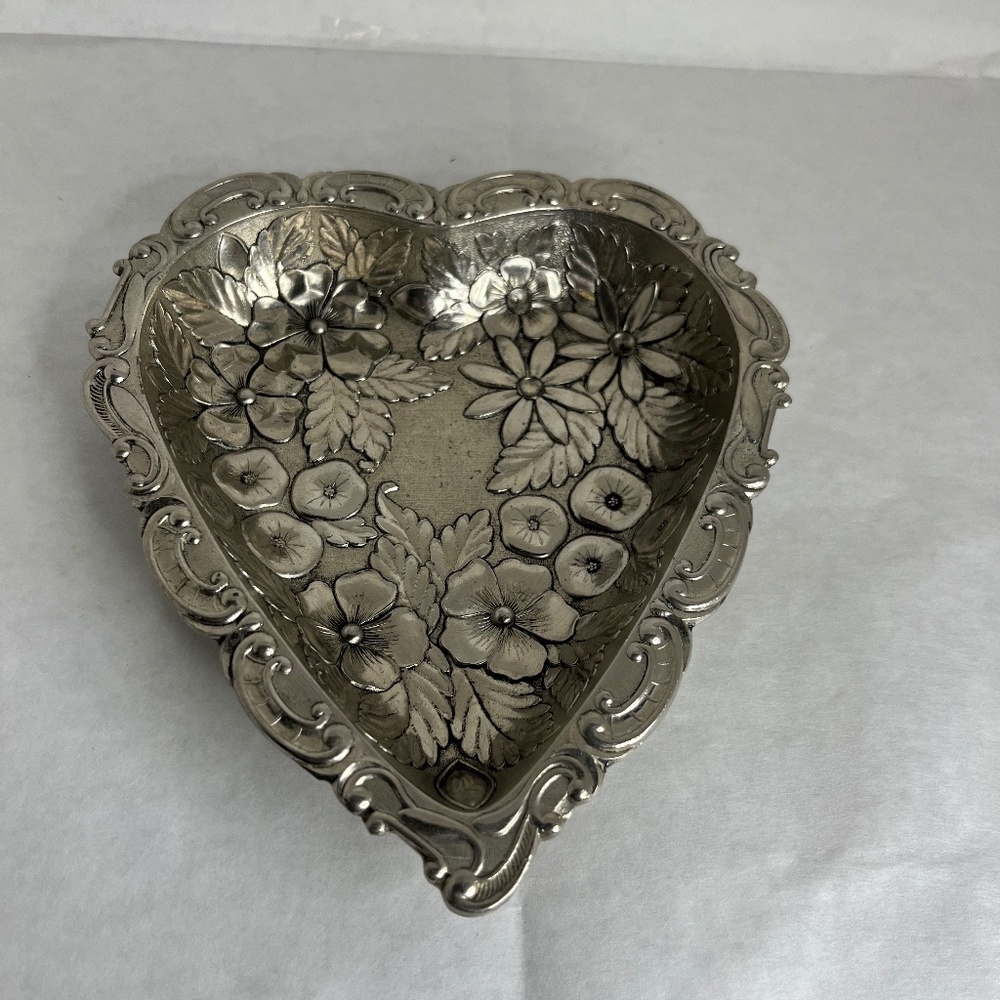 Vintage F.B. Rogers Silverplate Bon Bon Dish In Forget Me Not Pattern Japan